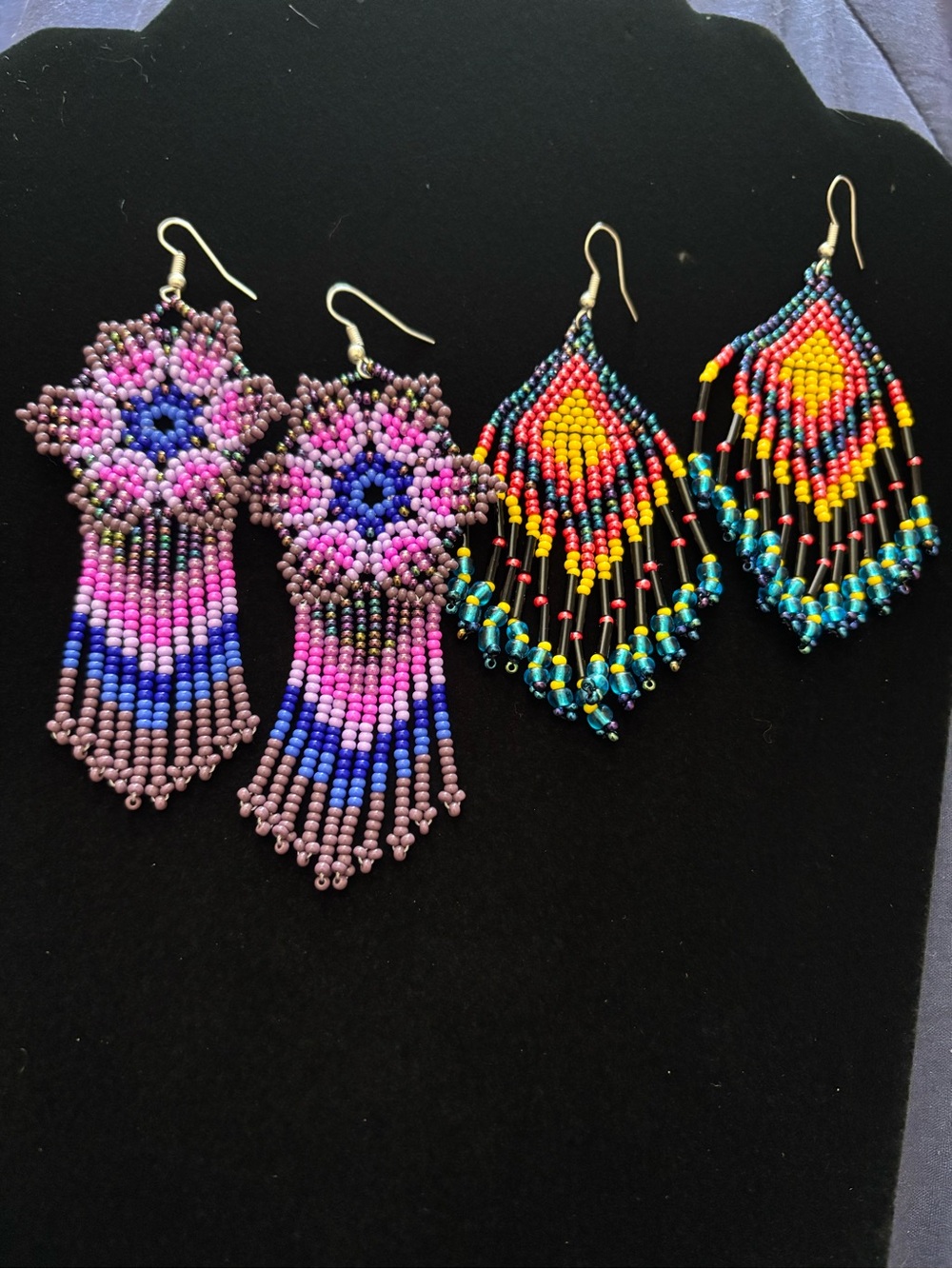 Mexican Handmade Chaquira Beaded earrings